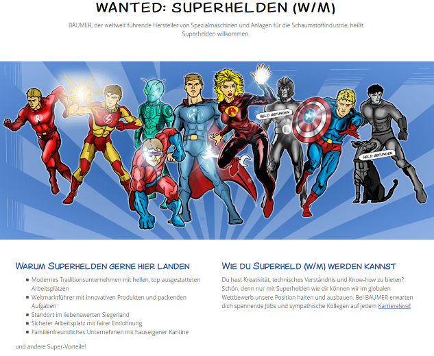 Albrecht Bäumer Superhelden-Personalmarketing-Kampagne